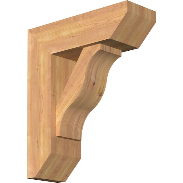 Ekena Millwork Funston Slat Smooth Bracket w/ Offset Brace, Western Red Cedar, 7 1/2"W x 22"D x 26"H BKT0806X22X26FST06SWR - main
